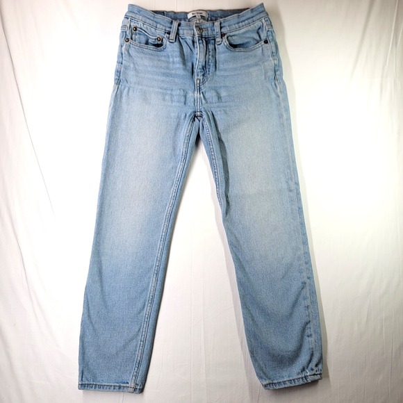 RE/DONE Jeans Women's 27 Light Blue High Rise Straight Leg Stretch Denim Pants - Picture 1 of 16